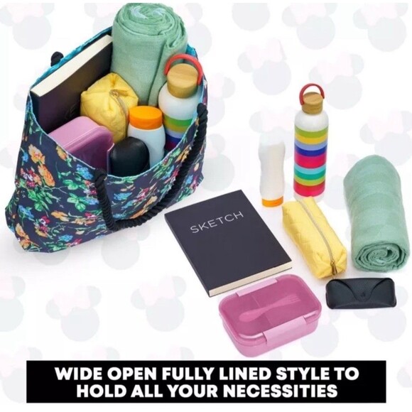 Disney Minnie Mouse Floral Tote Bag with Rope Handle - Picture 8 of 8